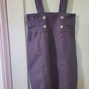 Back slit pencil skirt with suspenders (straps)